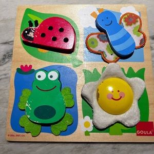 LAST CHANCE - Goula 4 piece wooden animal puzzle for babies and toddlers